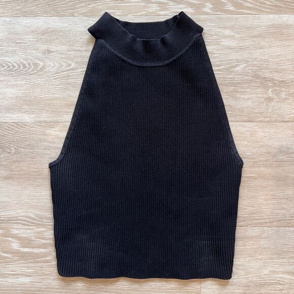 Aritzia Babaton Sculpt Knit Mockneck Halter Top-Size S - Picture 2 of 7